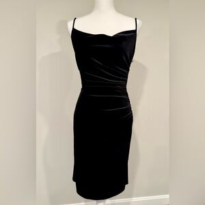 NWT: Laundry By Shelli Segal Black Velvet Stretch Dress